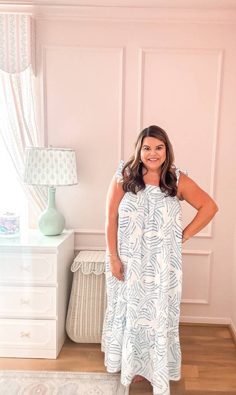 NEW SUNSHINE TIENDA shark stripe florence dress in white